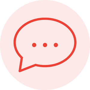 Pink and red icon Talk