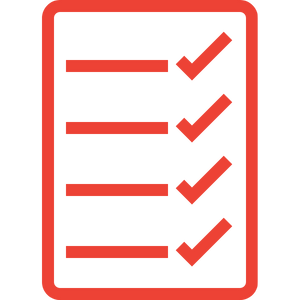 Red checklist icon