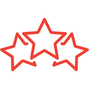 Red 3 star icon
